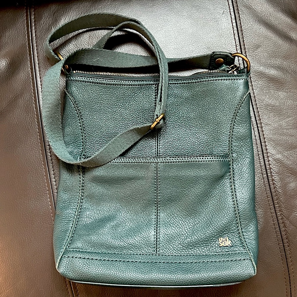 The Sak Green Leather Crossbody Bag